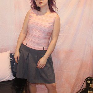 Peachy 90's Striped Sleeveless Blouse